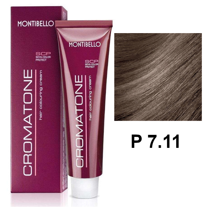 Cromatone P | Trwała farba do włosów - kolor P 7.11 intensywny popielaty blond 60ml