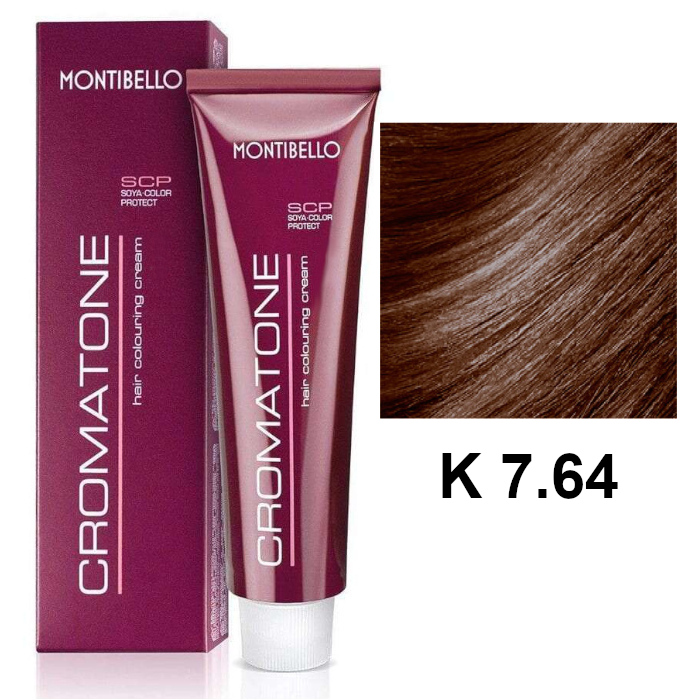 Cromatone K | Trwała farba do włosów - kolor K 7.64 miedziany kasztanowy blond 60ml