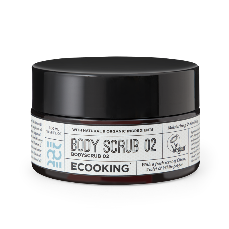 Body Scrub 02 | Scrub do ciała na bazie naturalnych olejów i soli sycylijskiej o zapachu cytrusów, fiołka i białego pieprzu 350g