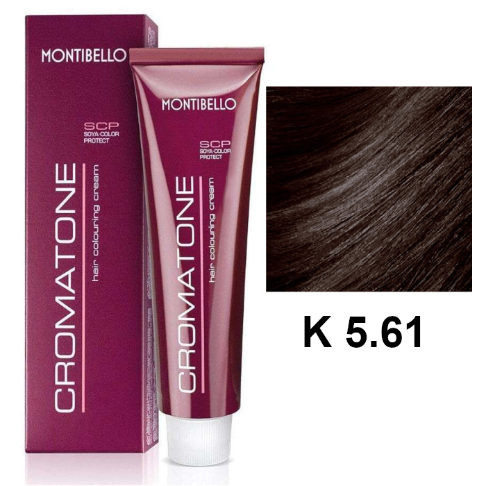 Cromatone K | Trwała farba do włosów - kolor K 5.61 popielaty kasztanowy jasny brąz 60ml