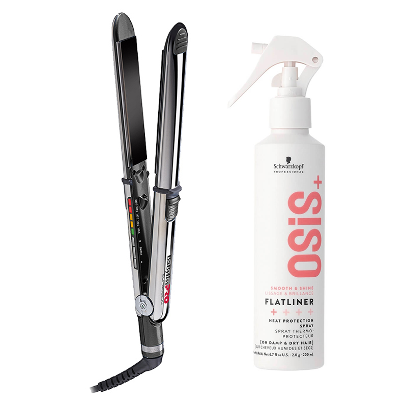 Elipsis 3100 and Osis Flatliner | Zestaw do włosów: prostownica do włosów z funkcją lokówki 24mm + termoochronny spray 