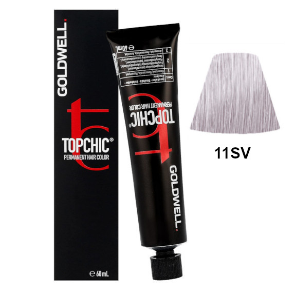Topchic 11SV | Trwała farba do włosów - kolor: srebrny, fioletowy blond 60ml
