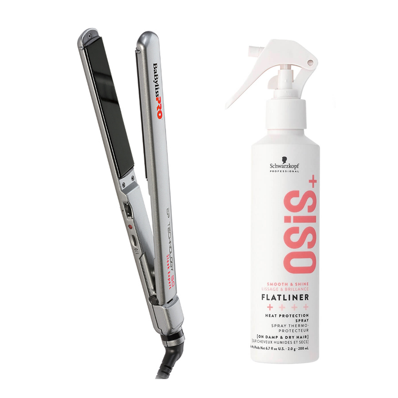 Sleek Expert and Osis Flatliner | Zestaw do włosów: prostownica do włosów 24mm + termoochronny spray