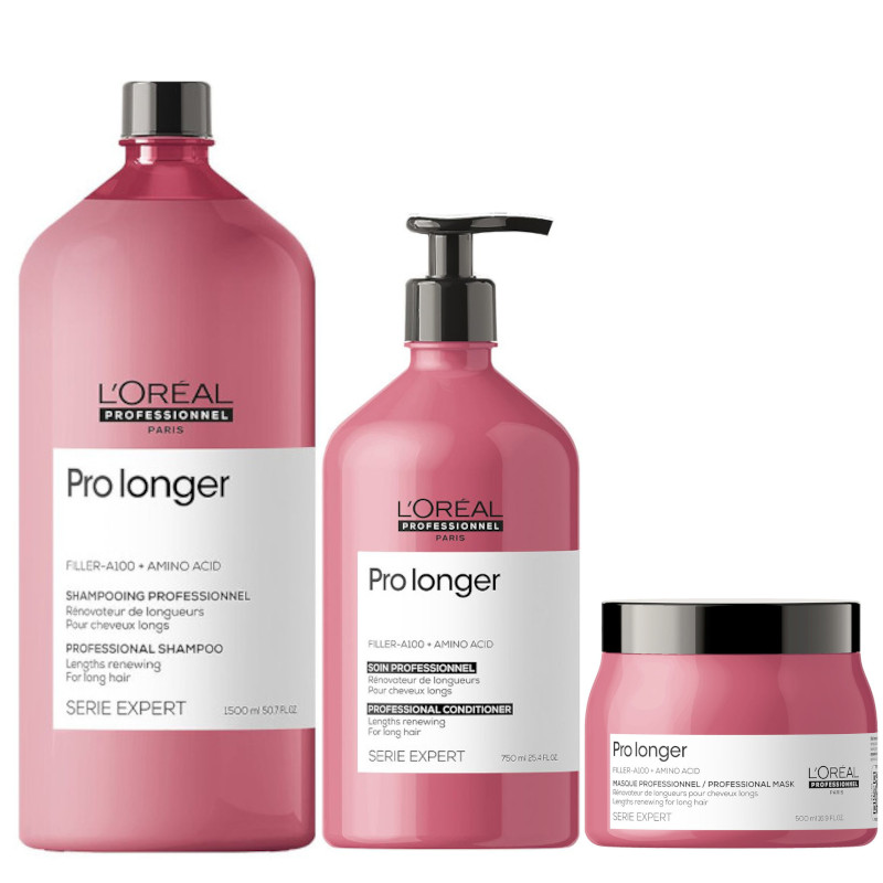 Pro Longer | Zestaw do włosów długich: szampon 1500ml + odżywka 750ml + maska 500ml