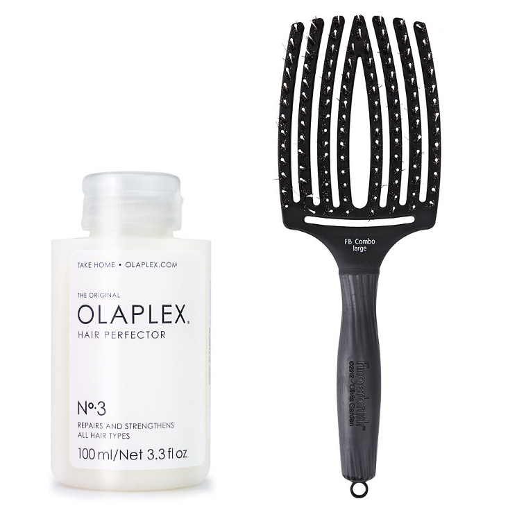 Hair Perfector No.3 and Finger Brush | Zestaw do pielęgnacji oraz rozczesywania włosów: regenerująca kuracja do włosów 100ml + szczotka rozmiar L