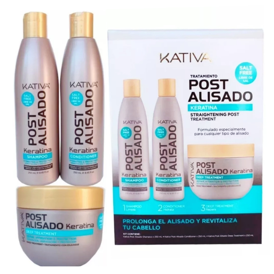Post Alisado | Zestaw podtrzymujący efekt wygładzenia: szampon 250ml + odżywka 250ml + maska 250ml