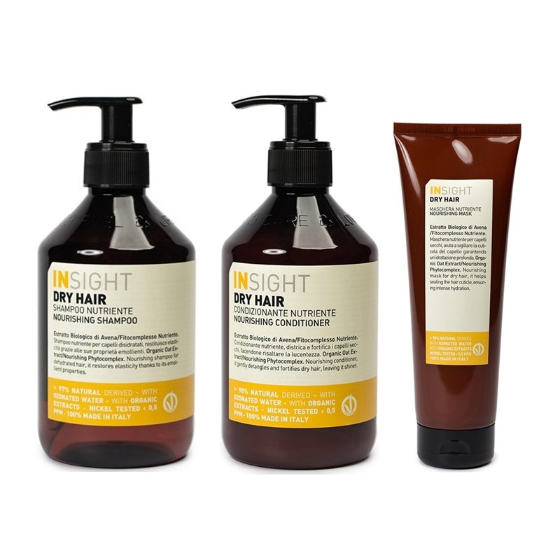 Dry Hair | Zestaw nawilżający do włosów suchych: szampon 400ml + odżywka 400ml + maska 250ml