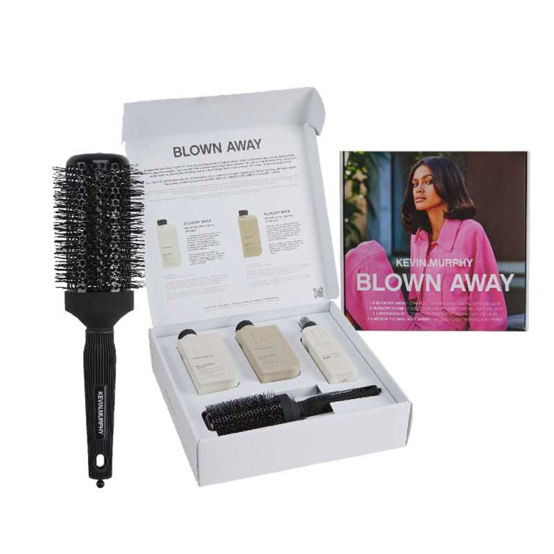 Blow-Dry | Zestaw do stylizacji włosów: szampon 250ml + odżywka 250ml + termoaktywny spray podkreślający skręt 150ml + szczotka do modelowania