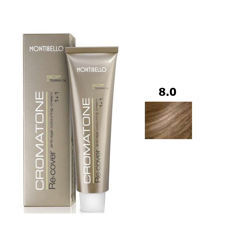 Cromatone Recover | Trwała farba do włosów - kolor 8.0 naturalny jasny blond 60ml