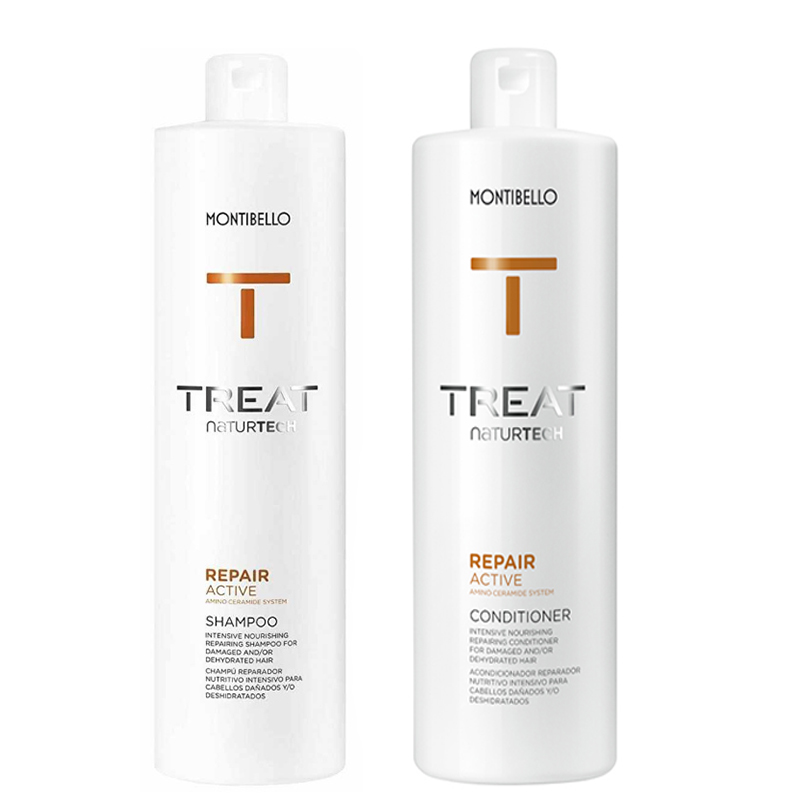 Treat Naturtech Repair Active | Zestaw do włosów zniszczonych: szampon 1000ml + odżywka 750ml