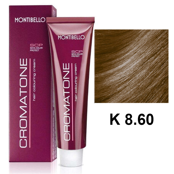 Cromatone K | Trwała farba do włosów - kolor K 8.60 naturalny kasztanowy jasny blond 60ml