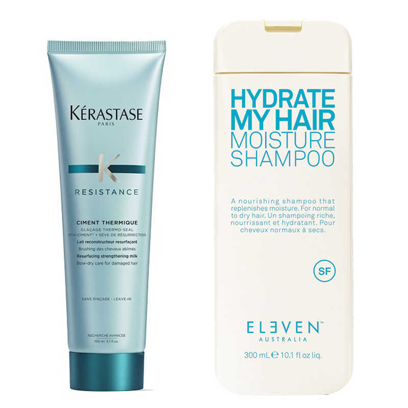 Ciment Thermique and Hydrate My Hair | Zestaw do włosów: cement termiczny 150ml + wegański szampon nawilżający 300ml