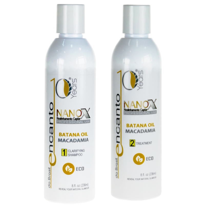 Do Brasil Nanox | Zestaw do keratynowego prostowania włosów: szampon 236ml + keratyna 236ml