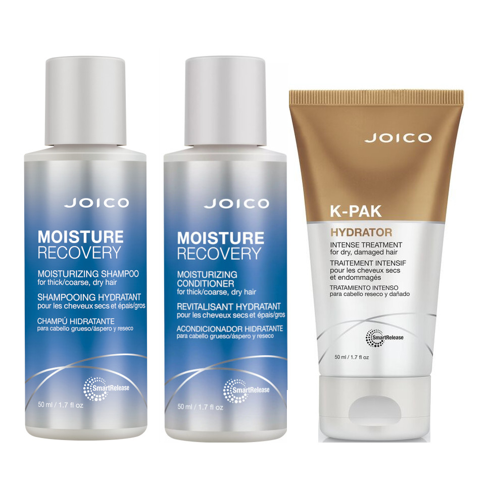 Moisture Recovery | Minizestaw do włosów suchych: szampon 50ml + odżywka 50ml + terapia nawilżająca 50ml