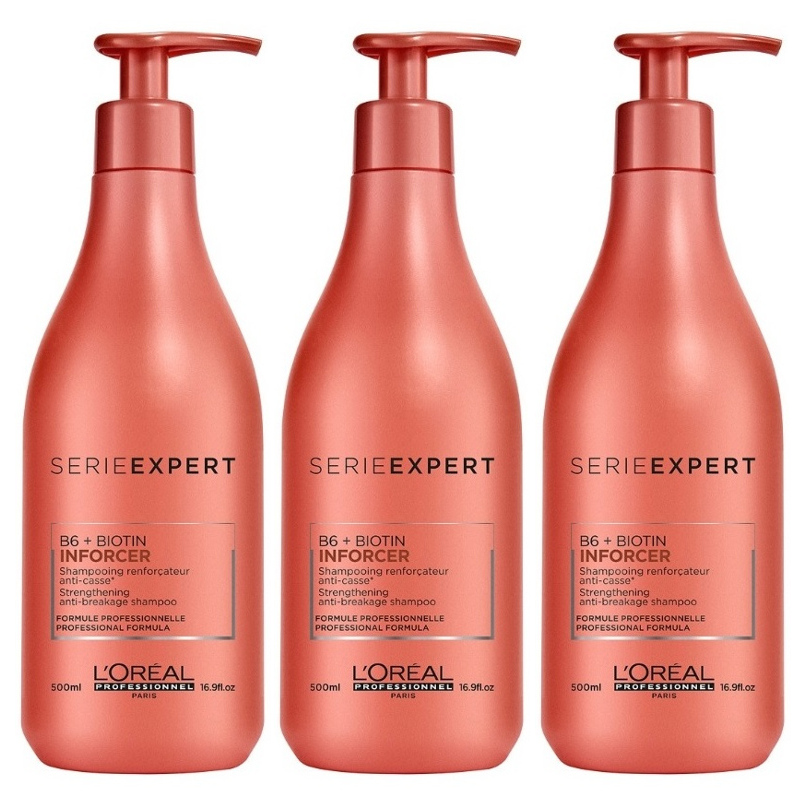 Inforcer | Zestaw: szampon do włosów osłabionych i łamliwych 3x500ml