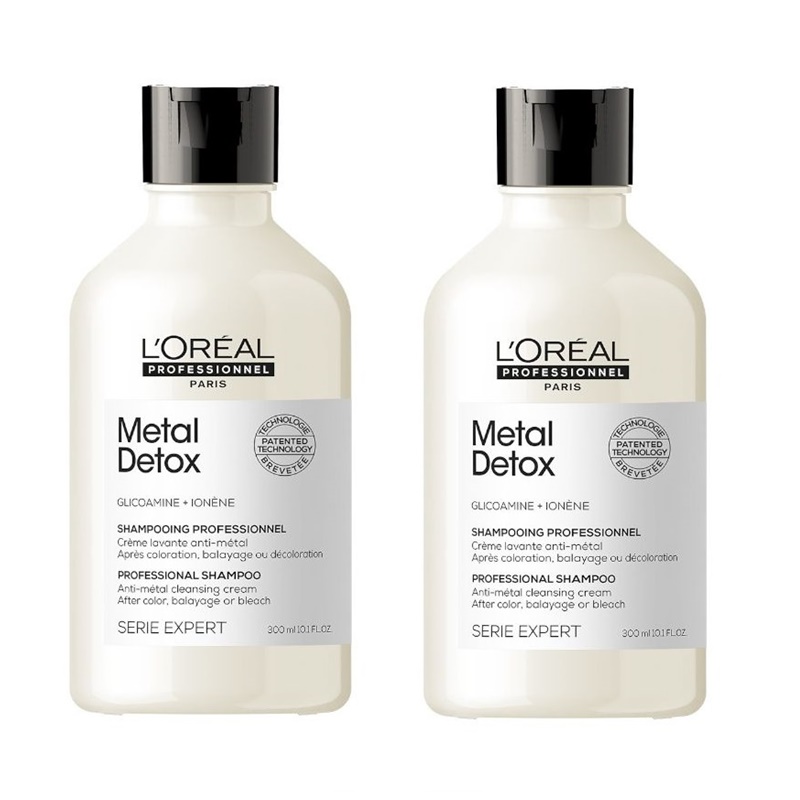 Metal Detox | Zestaw do włosów:  Szampon do włosów neutralizujący metale do stosowania po farbowaniu 2x300ml