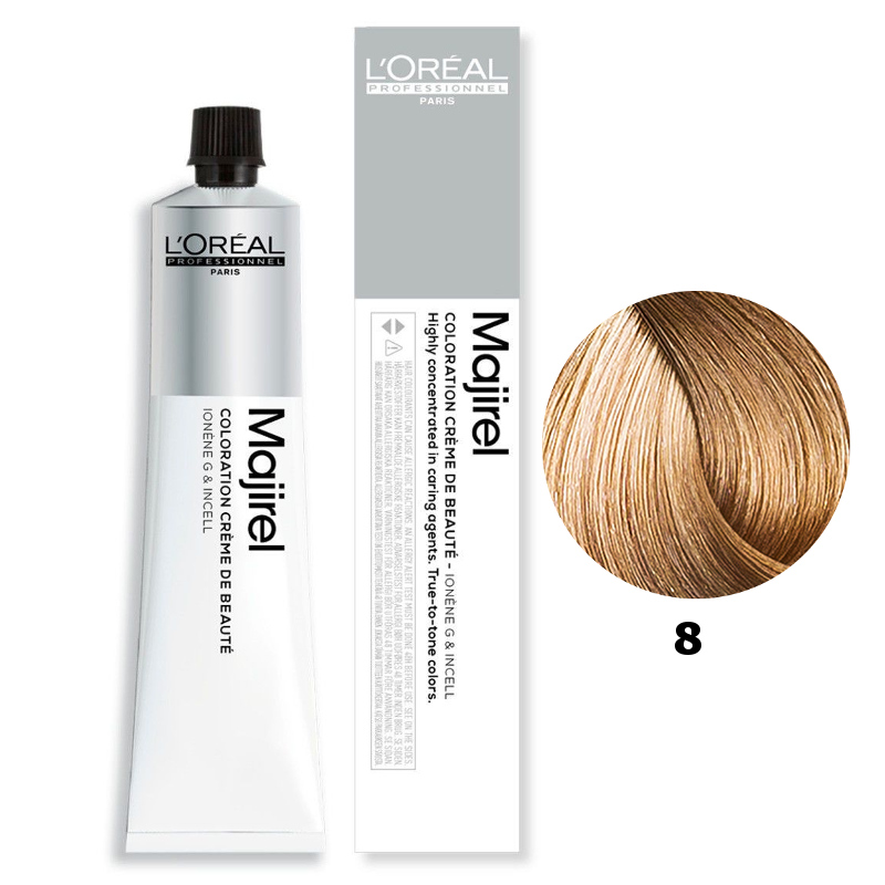 Majirel | Trwała farba do włosów - kolor 8 jasny blond 50ml