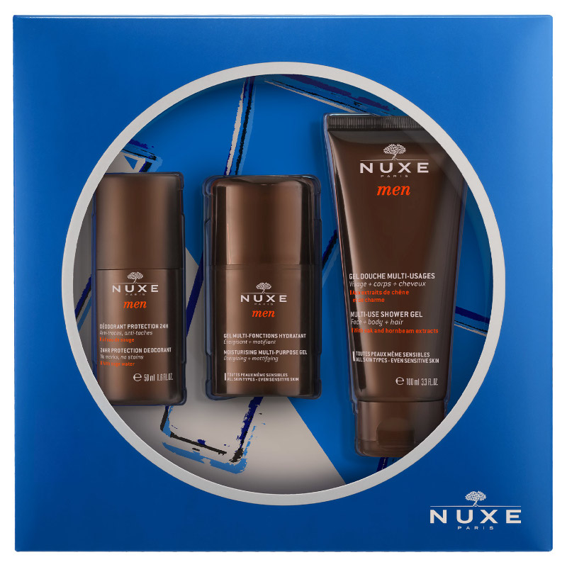 Men | Zestaw kosmetyków dla mężczyzn: dezodorant 50ml + żel nawilżający do twarzy 50ml + żel pod prysznic 100ml