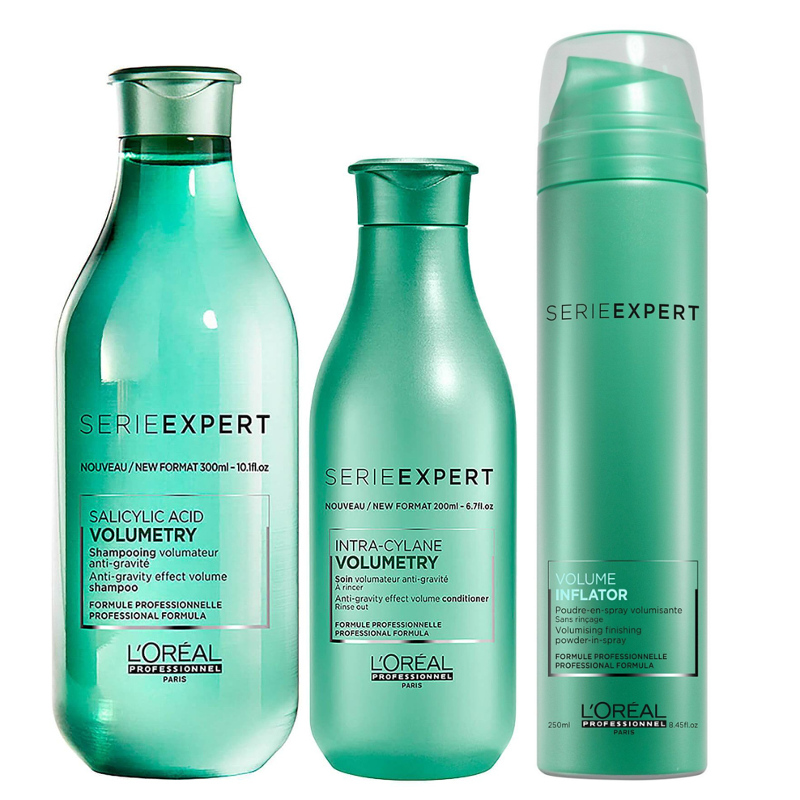 Volumetry | Zestaw nadający objętość: szampon 300ml + odżywka 200ml + puder w sprayu zwiększający objętość włosów 250ml