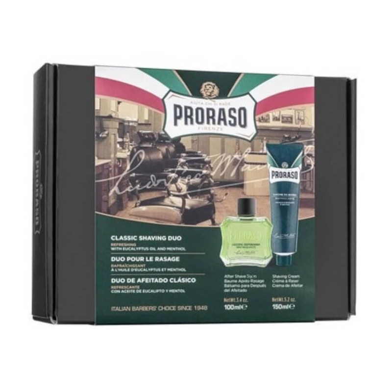 Classic Shaving Duo Green | Zestaw do golenia: krem do golenia 150ml + lotion po goleniu 100ml 