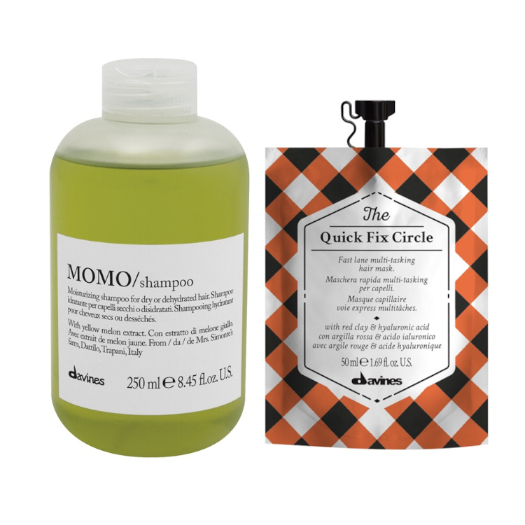 MOMO and Quick Fix | Zestaw nawilżający do włosów: szampon 250ml + maska 50ml