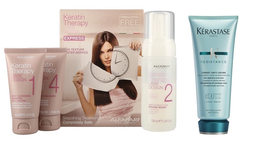 Keratin Therapy Smoothing Treatment Kit and Ciment Anti-Usure | Zestaw do włosów: keratynowe prostowanie włosów + cement odbudowujący 200ml 