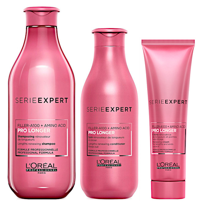Pro Longer | Zestaw do włosów długich: szampon 300ml + odżywka 200ml + krem termoochronny 150ml