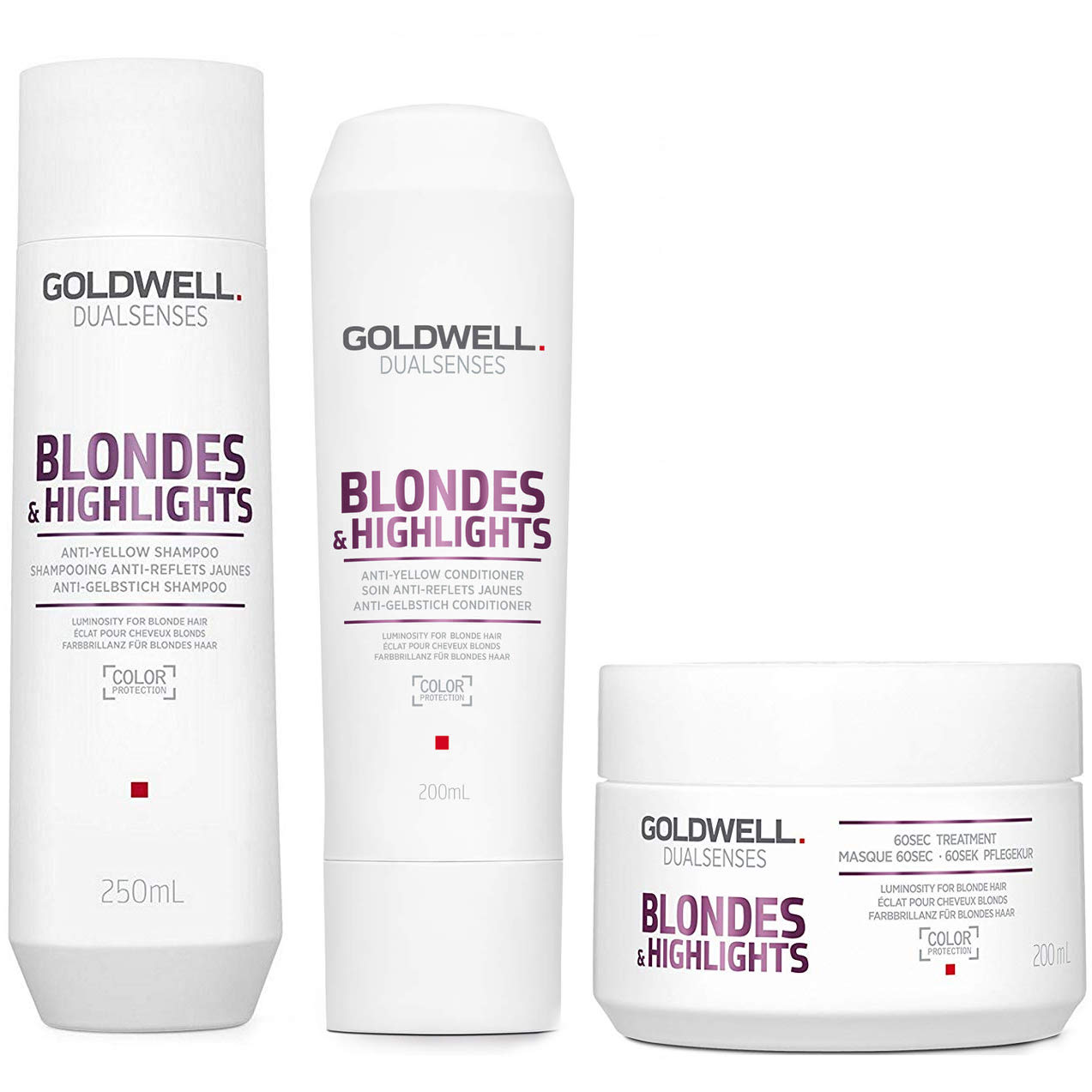 Blondes and Highlights | Zestaw do włosów blond: szampon 250ml + odżywka 200ml + maska 200ml