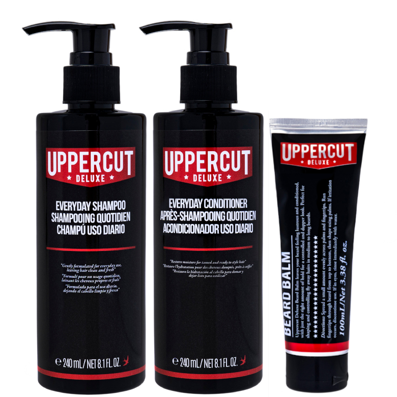 Everyday | Zestaw do codziennego stosowania dla mężczyzn: szampon 240ml + odżywka 240ml + balsam do brody 100ml