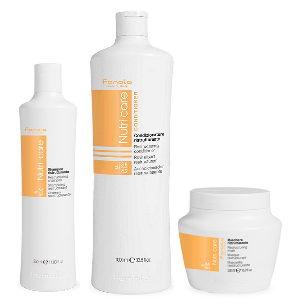 Nutri Care Restructuring | Zestaw do włosów suchych i łamliwych: szampon 350ml + odżywka 1000ml + maska 500ml