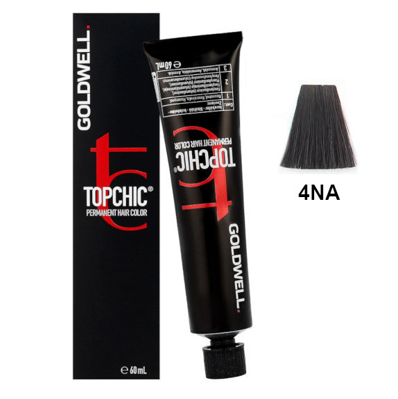 Topchic 4NA | Trwała farba do włosów - kolor: naturalny popielaty średni brąz 60ml