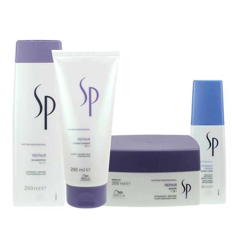 SP Repair | Podstawowy rytuał nawilżająco-regenerujący do włosów suchych: szampon 250ml + odżywka 200ml + maska 200ml + spray 125ml 