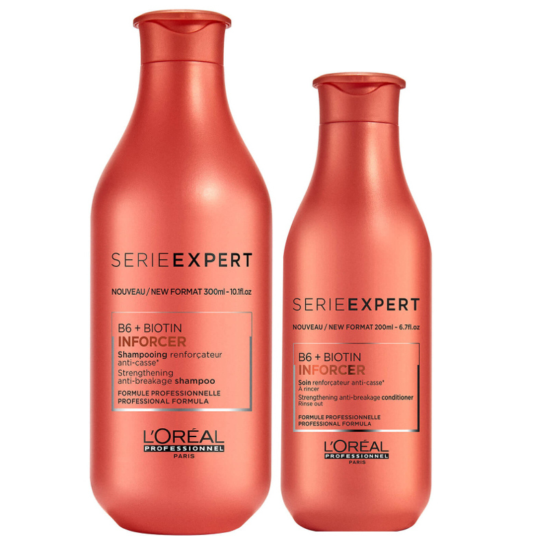 Inforcer | Zestaw do włosów łamliwych: szampon 300ml + odżywka 200ml - stara szata