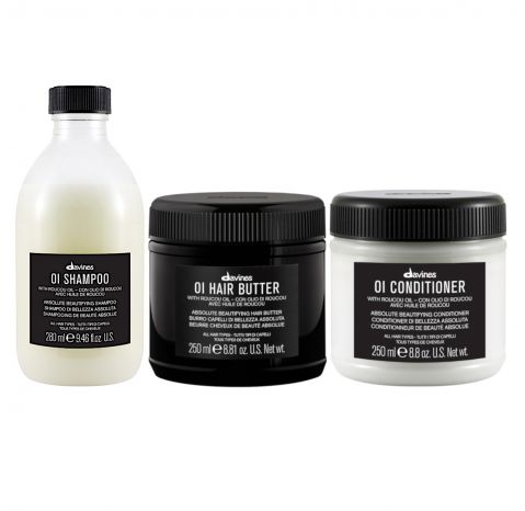 OI Oil | Zestaw do każdego rodzaju włosów: szampon 280ml + masło do włosów 250ml + odżywka 250ml