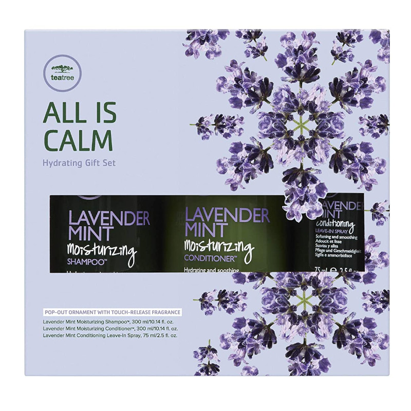 Tea Tree Lavender Mint | Zestaw nawilżający do włosów: szampon 300ml + odżywka 300ml + odżywka w sprayu 75ml