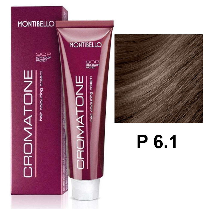 Cromatone P | Trwała farba do włosów - kolor P 6.1 popielaty ciemny blond 60ml
