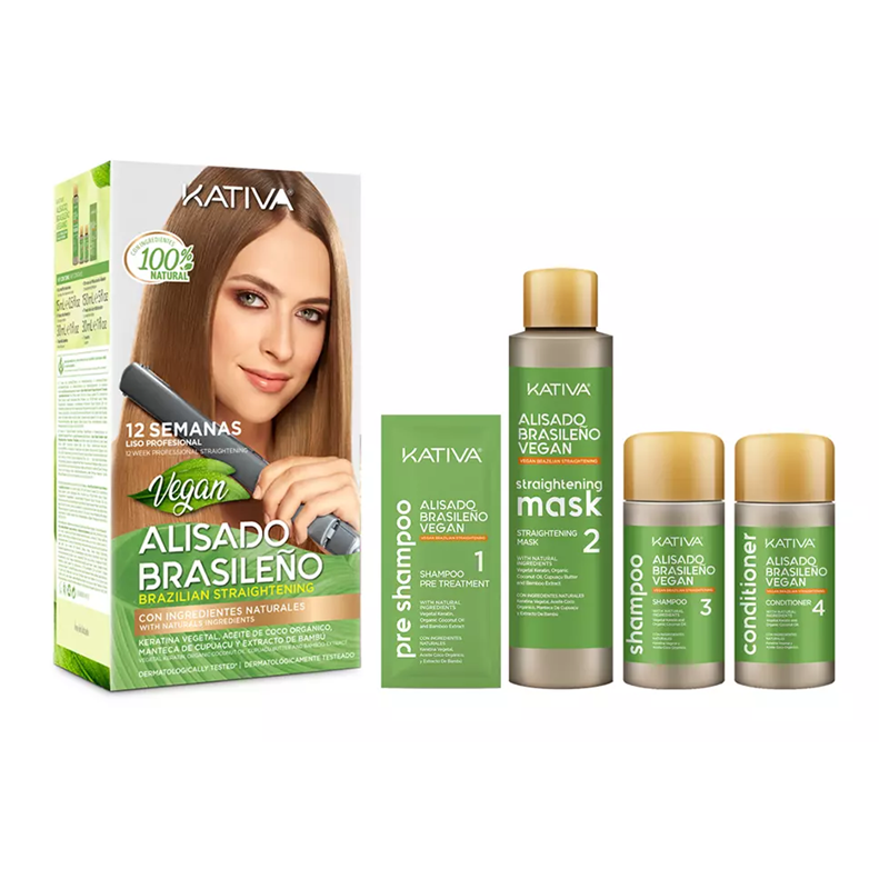 Alisado Brasileño | Zestaw do prostowania włosów: maska 150ml + szampon 30ml + odżywka 30ml + szampon 15ml + rękawiczki