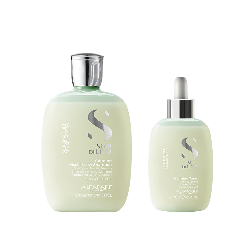 Semi Di Lino Scalp Relief | Zestaw łagodzący do wrażliwej skóry głowy: szampon 250ml + tonik 125ml
