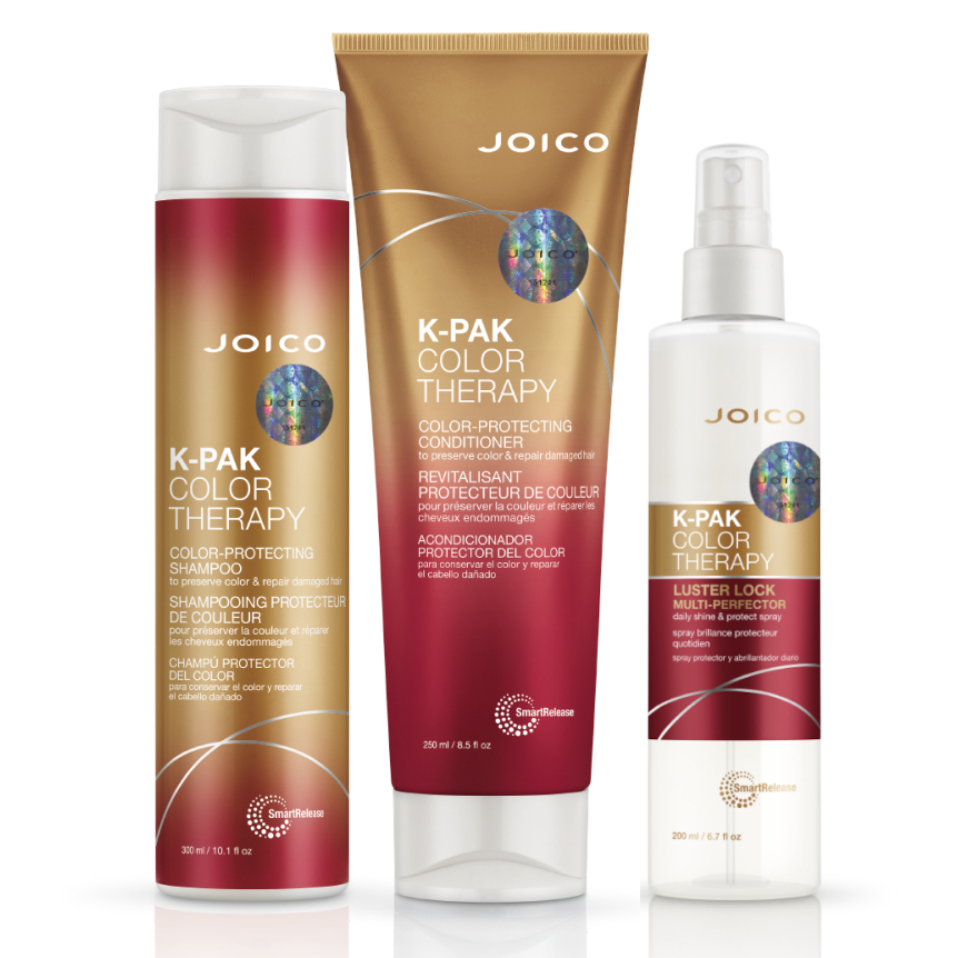 K-Pak Color Therapy | Zestaw do włosów farbowanych: szampon 300ml + odżywka 250ml + keratynowy spray 200ml