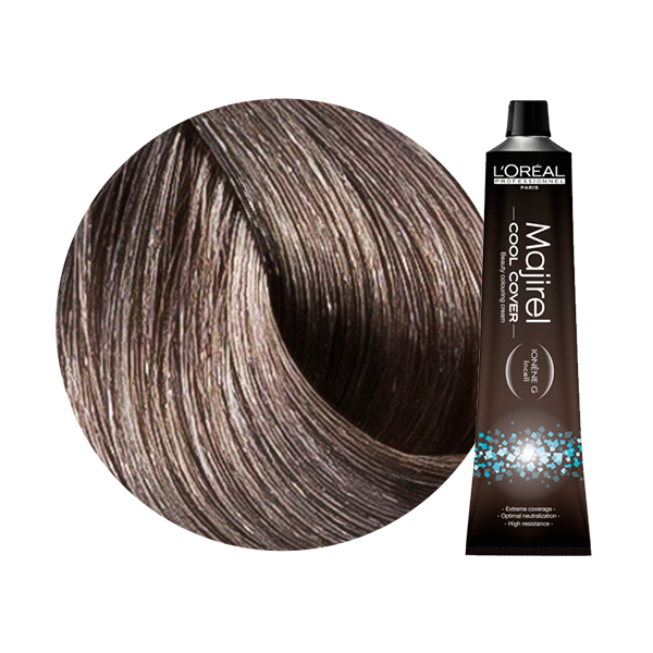 Majirel Cool Cover | Trwała farba do włosów o chłodnych odcieniach - kolor 7.1 blond popielaty 50ml
