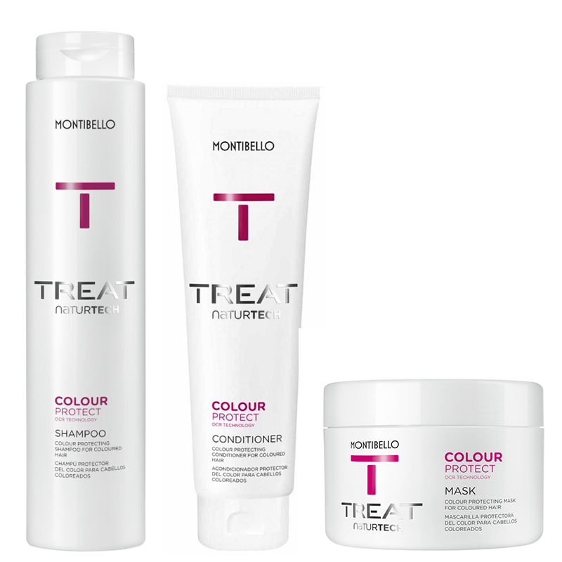 Treat Naturtech Colour Protect | Zestaw do włosów farbowanych: szampon 300ml + odżywka 150ml + maska 200ml