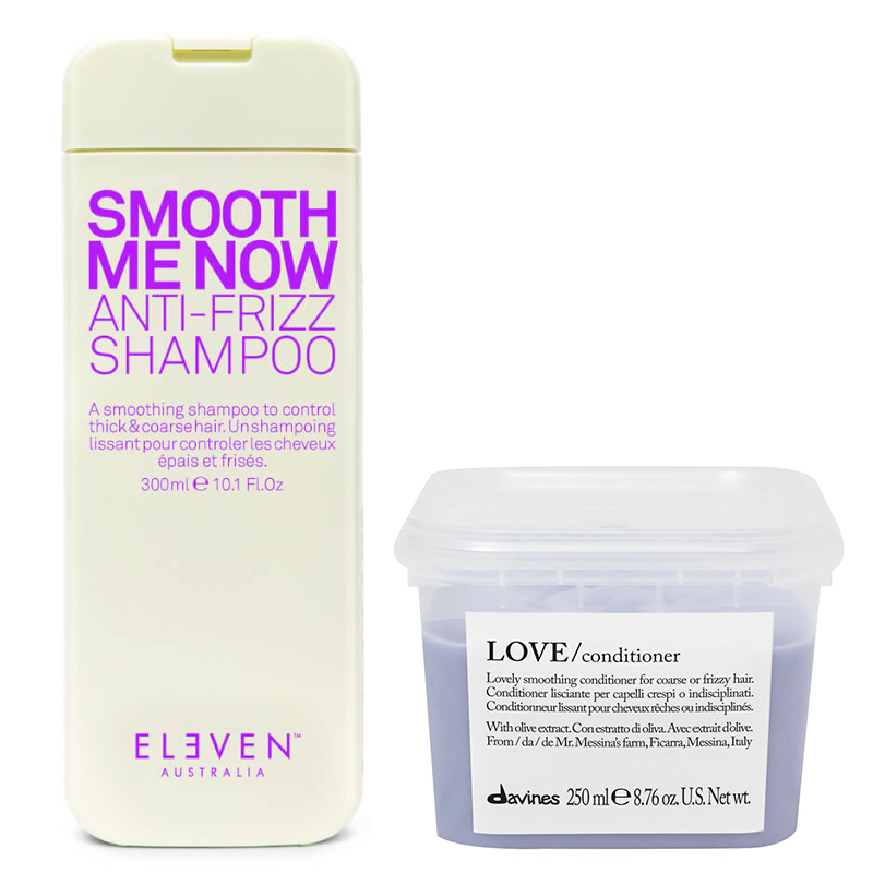 Love Smooth and Smooth Me Now | Zestaw do włosów: odżywka wygładzająca 250ml + wegański szampon wygładzający 300ml