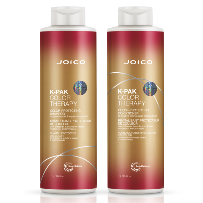 K-Pak Color Therapy | Zestaw do włosów farbowanych: szampon 1000ml + odżywka 1000ml