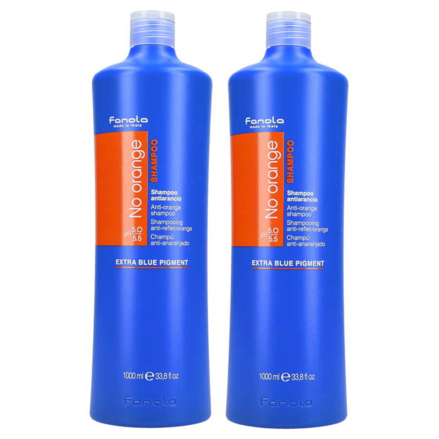 No Orange | Zestaw neutralizujący ciepłe odcienie na ciemnych włosach: szampon 2x1000ml