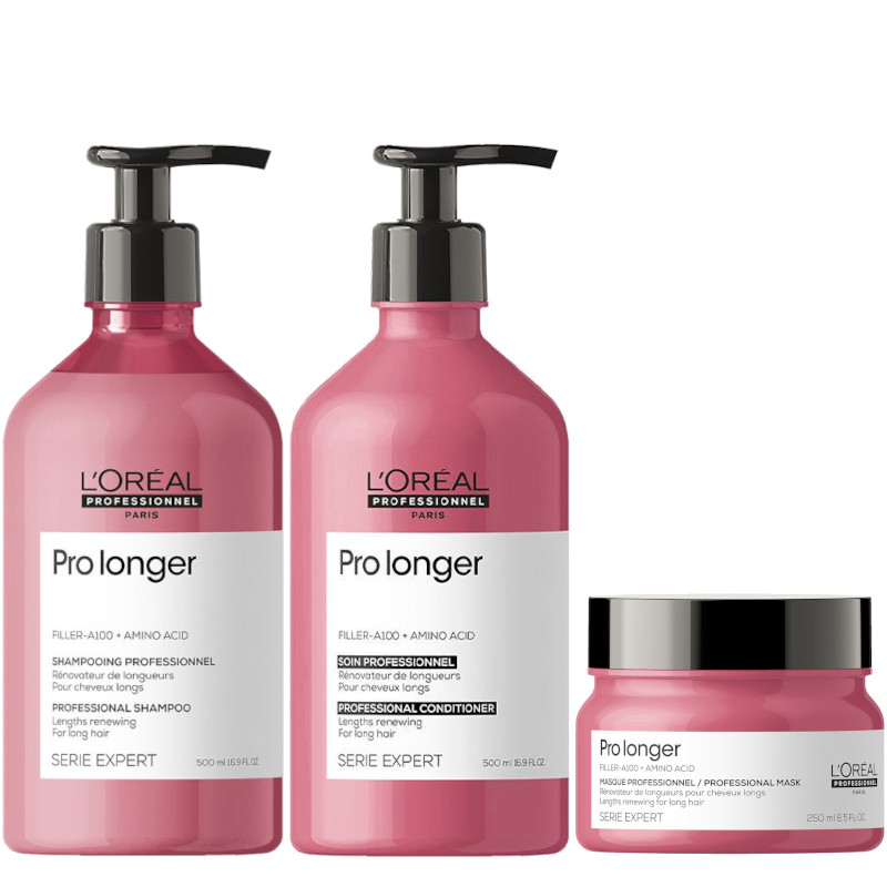 Pro Longer | Zestaw do włosów długich: szampon 500ml + odżywka 500ml + maska 250ml
