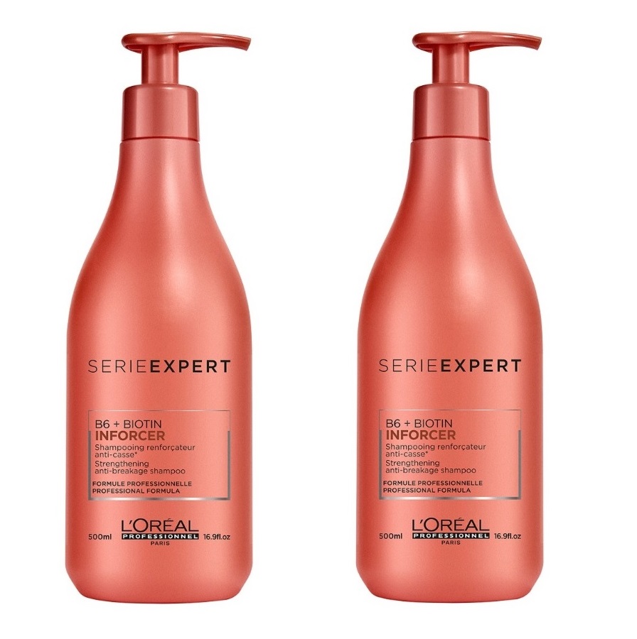 Inforcer | Zestaw: szampon do włosów osłabionych i łamliwych 2x500ml