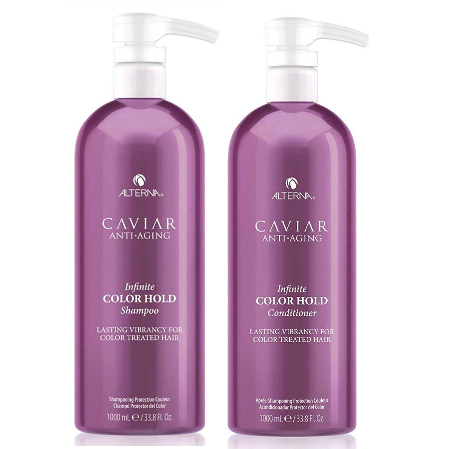 Caviar Infinite Color Hold | Zestaw do włosów farbowanych: szampon 1000ml + odżywka 1000ml