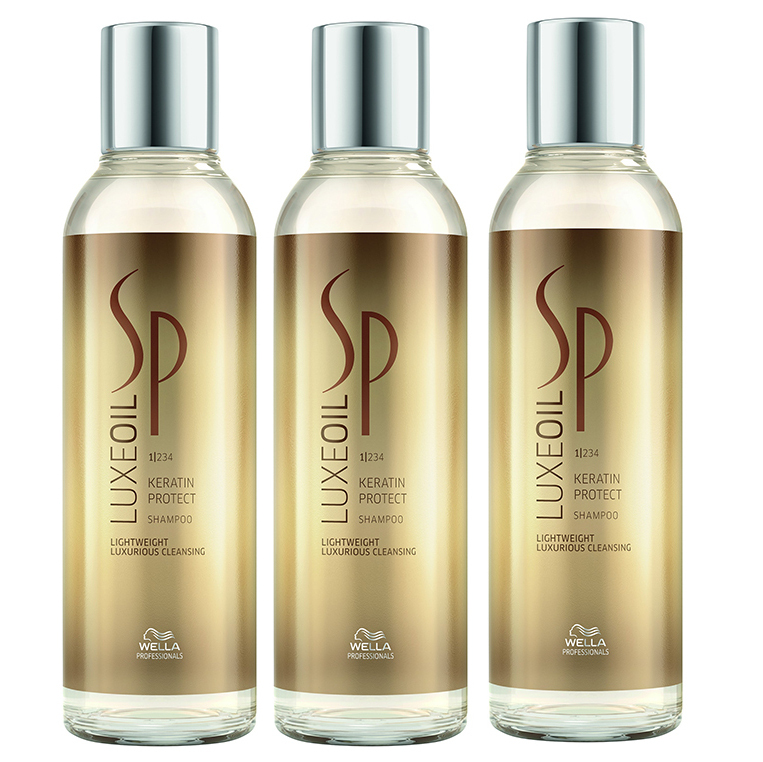 SP Luxe Oil Keratin Protect | Zestaw: szampon regenerujący do włosów 3x200ml