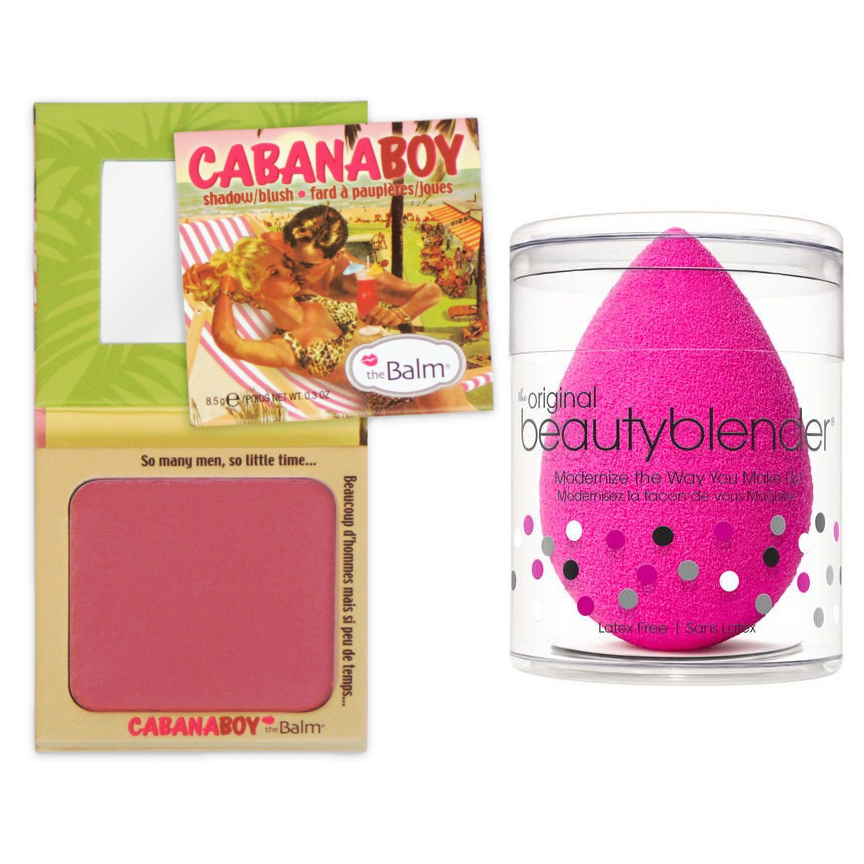 CabanaBoy and Beauty Blender | Zestaw do makijażu: róż do policzków 8,5g + gąbka do makijażu
