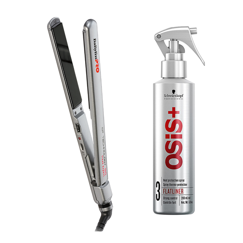 Sleek Expert and Osis Flatliner | Zestaw do włosów: prostownica do włosów 24mm + termoochronny spray